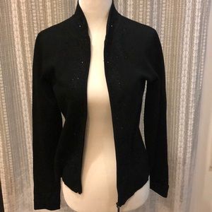 Cache soft/constructed black zip up jacket